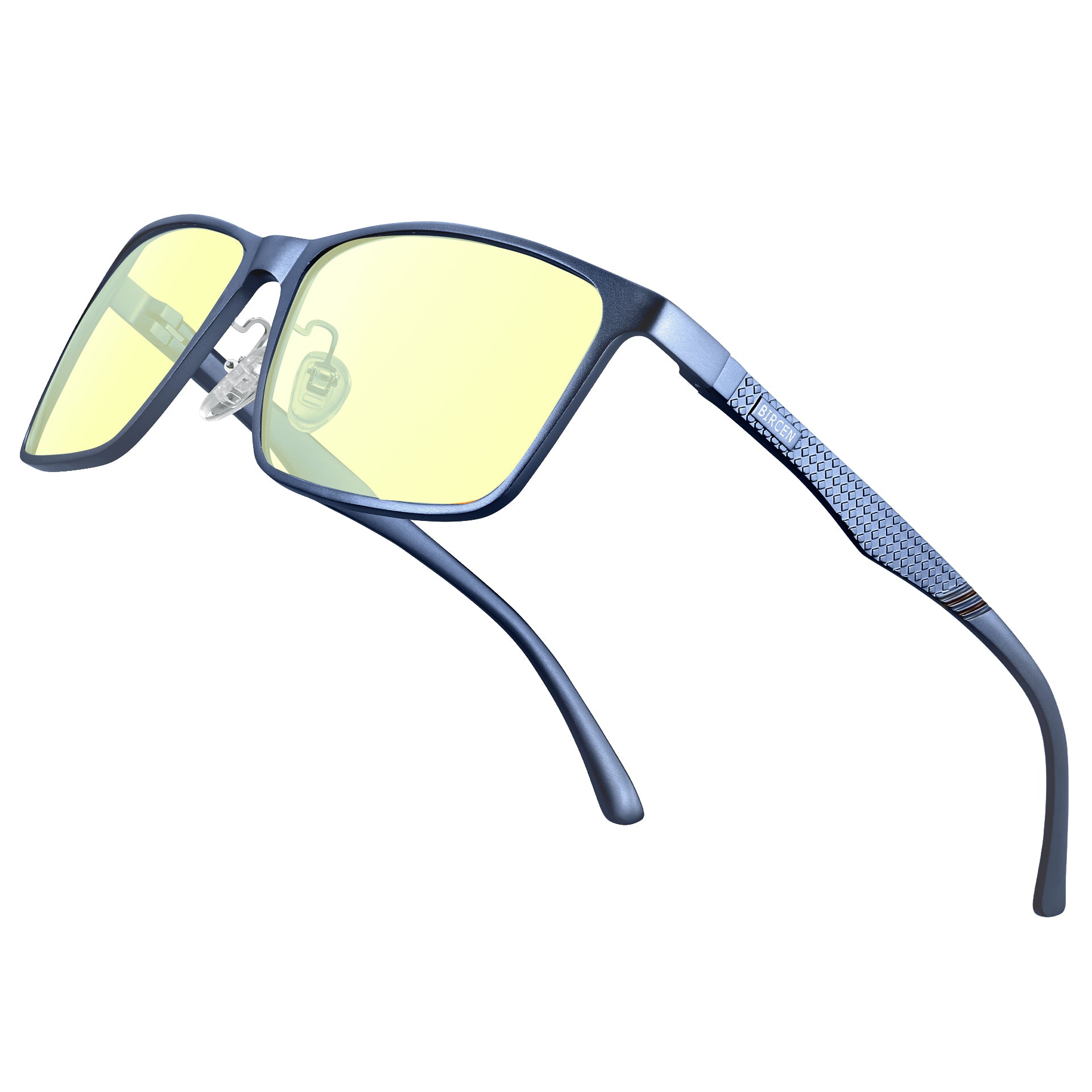 BIRCEN Mens Blue Light Glasses: Lightweight Al-Mg Metal Bluelight Blocking Computer Glasses Anti Eyestrain for Office & Home