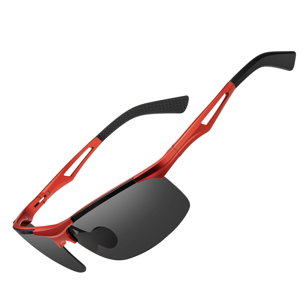 BIRCEN Polarized Anti-Glare Sunglasses for Men: Lightweight Metal Wrap around Sun Glasses UV Protection for Driving Fishing