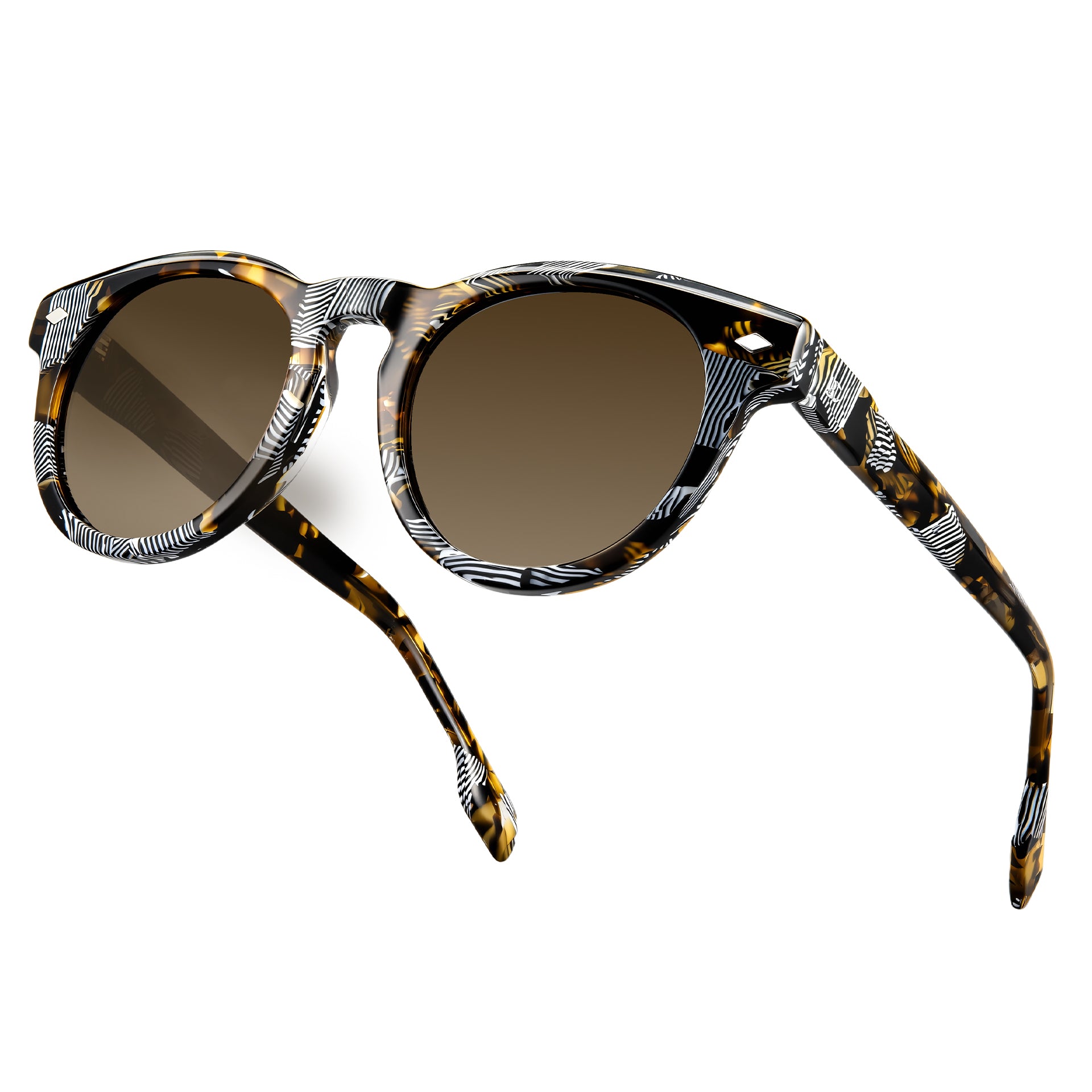 BIRCEN Womens Round Polarized Sunglasses: Retro Acetate Sun Glasses UV400 Protection Shades for Driving Beach Daily Wear
