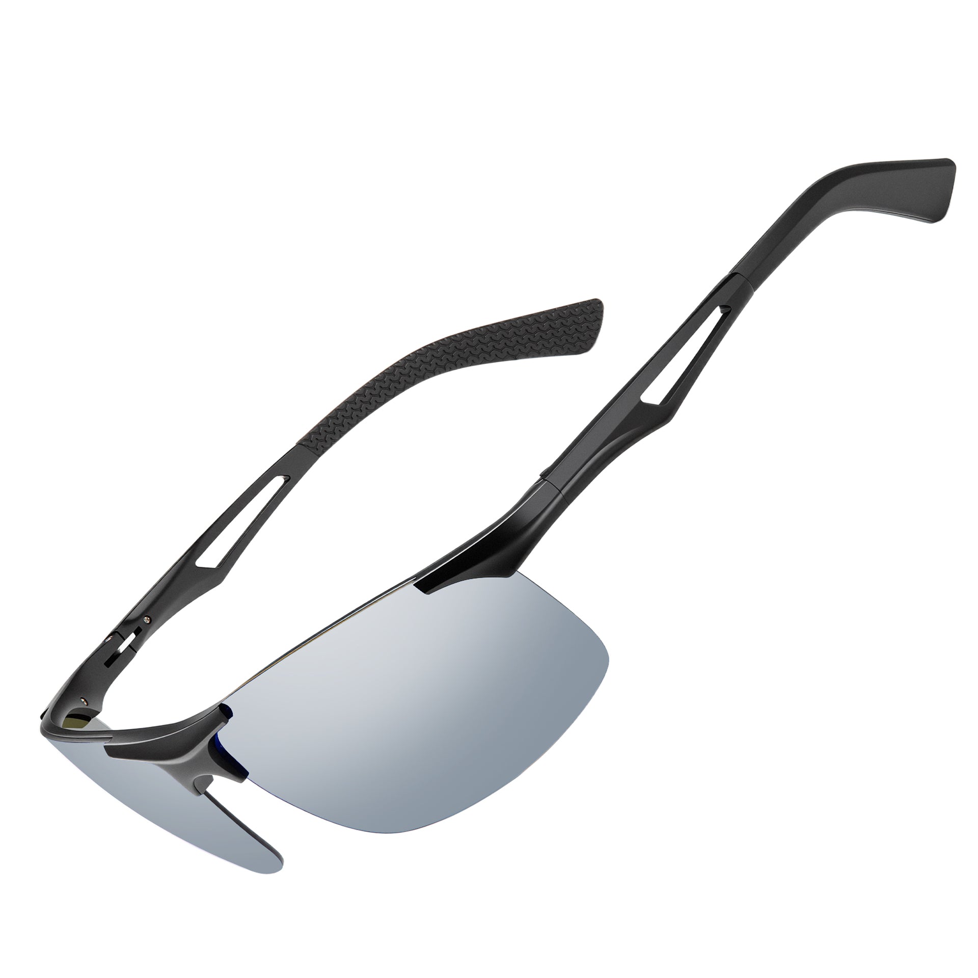 BIRCEN Polarized Anti-Glare Sunglasses for Men: Lightweight Metal Wrap around Sun Glasses UV Protection for Driving Fishing