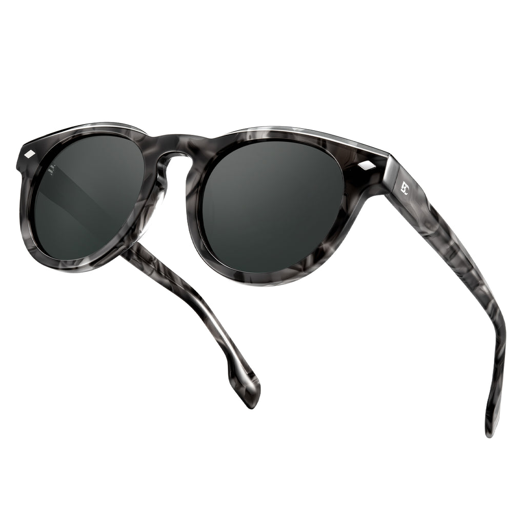 BIRCEN Womens Round Polarized Sunglasses: Retro Acetate Sun Glasses UV400 Protection Shades for Driving Beach Daily Wear