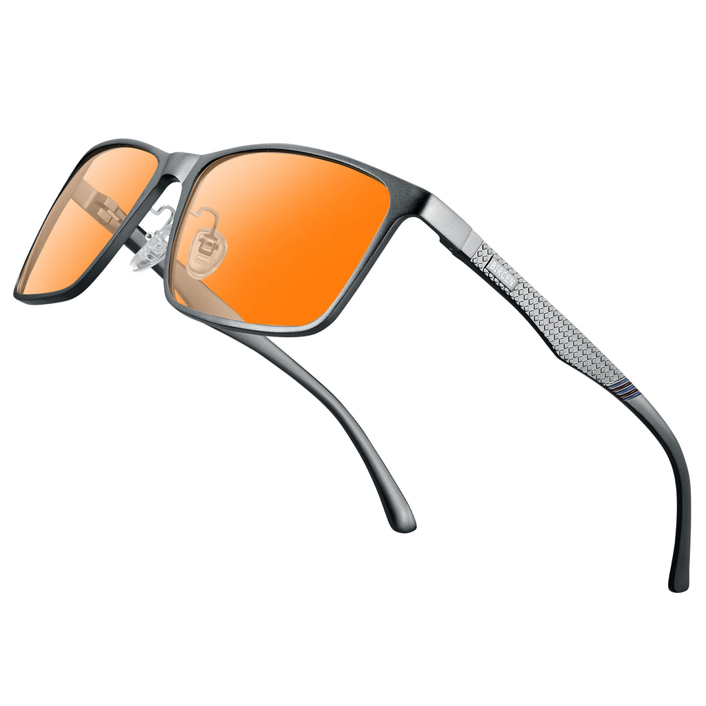 BIRCEN Mens Blue Light Glasses: Lightweight Al-Mg Metal Bluelight Blocking Computer Glasses Anti Eyestrain for Office & Home