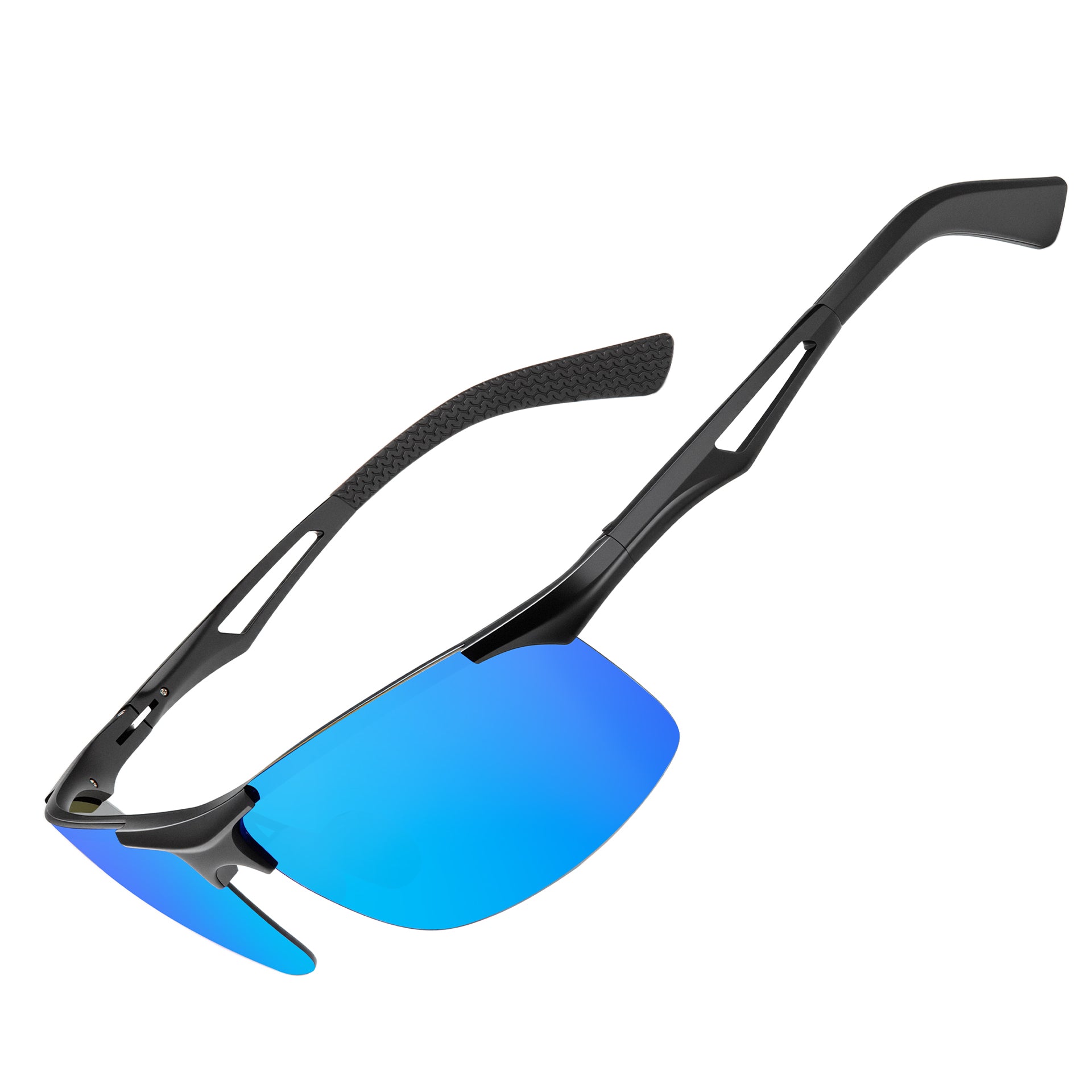BIRCEN Polarized Anti-Glare Sunglasses for Men: Lightweight Metal Wrap around Sun Glasses UV Protection for Driving Fishing