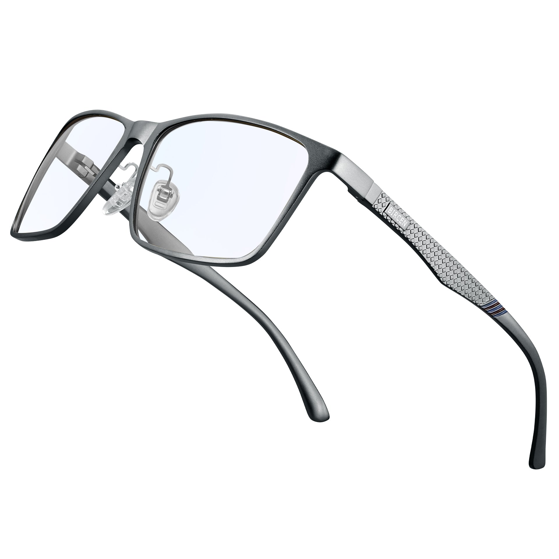 BIRCEN Mens Blue Light Glasses: Lightweight Al-Mg Metal Bluelight Blocking Computer Glasses Anti Eyestrain for Office & Home