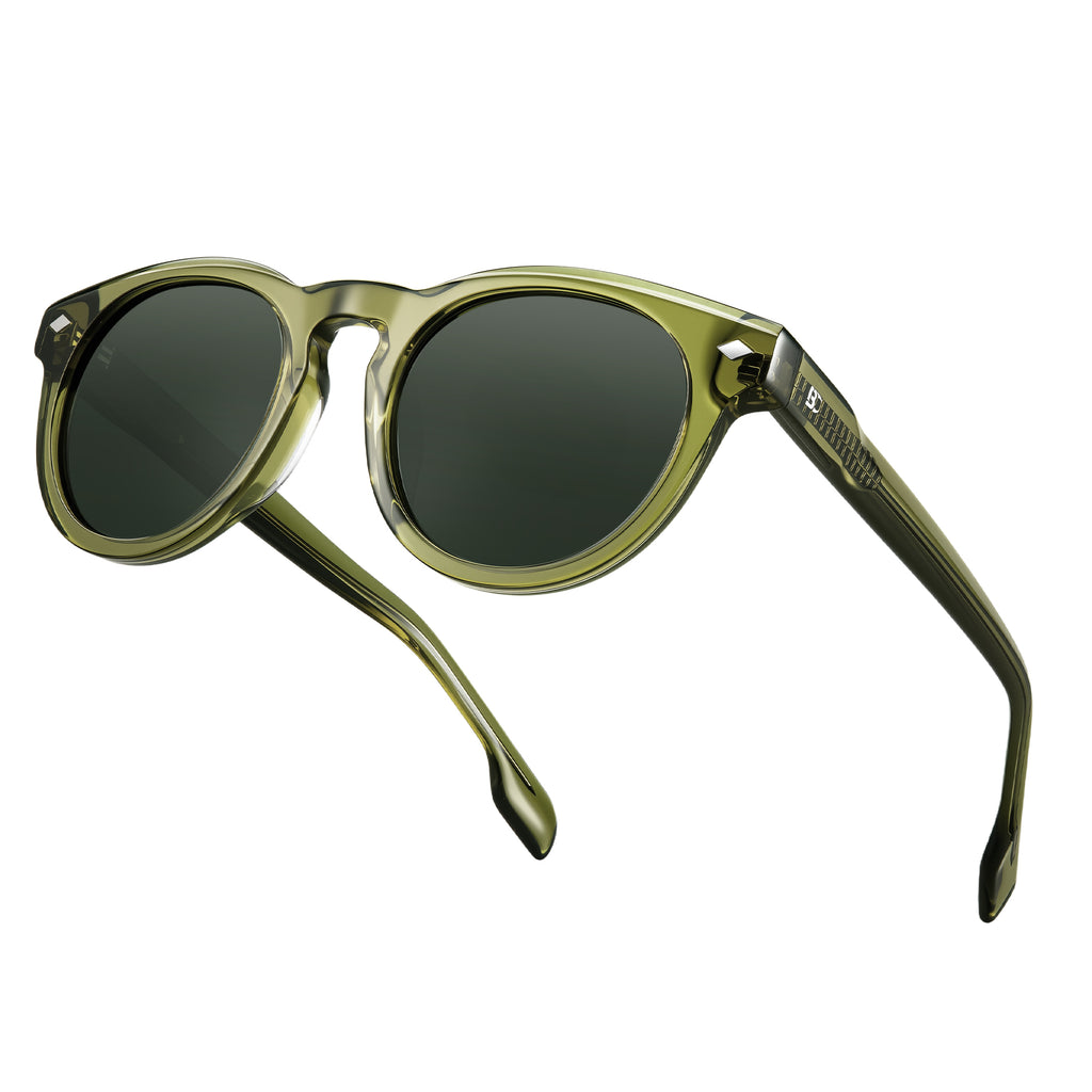 BIRCEN Womens Round Polarized Sunglasses: Retro Acetate Sun Glasses UV400 Protection Shades for Driving Beach Daily Wear