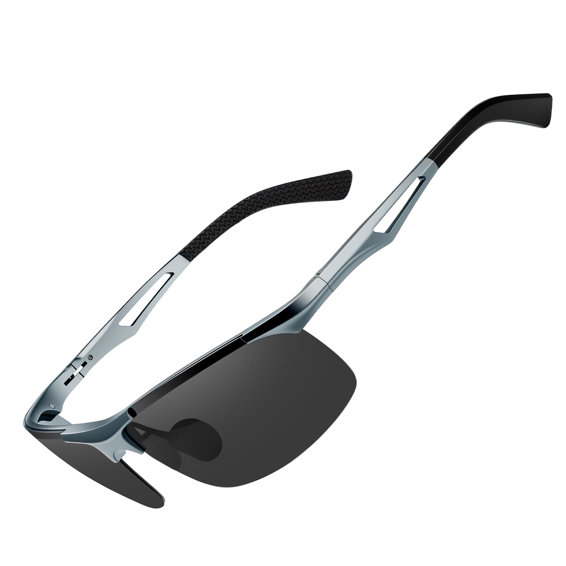 BIRCEN Polarized Anti-Glare Sunglasses for Men: Lightweight Metal Wrap around Sun Glasses UV Protection for Driving Fishing