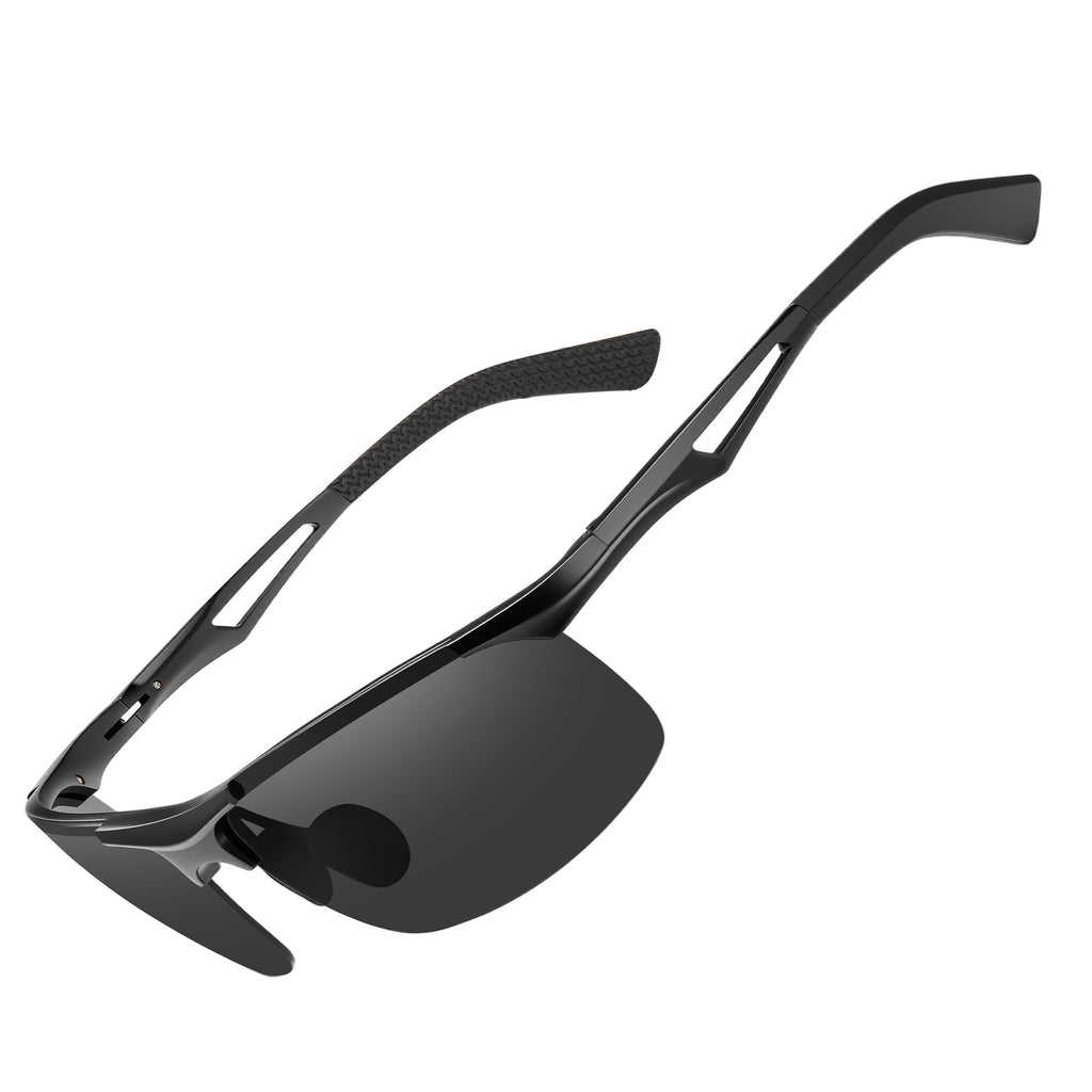 BIRCEN Polarized Anti-Glare Sunglasses for Men: Lightweight Metal Wrap around Sun Glasses UV Protection for Driving Fishing