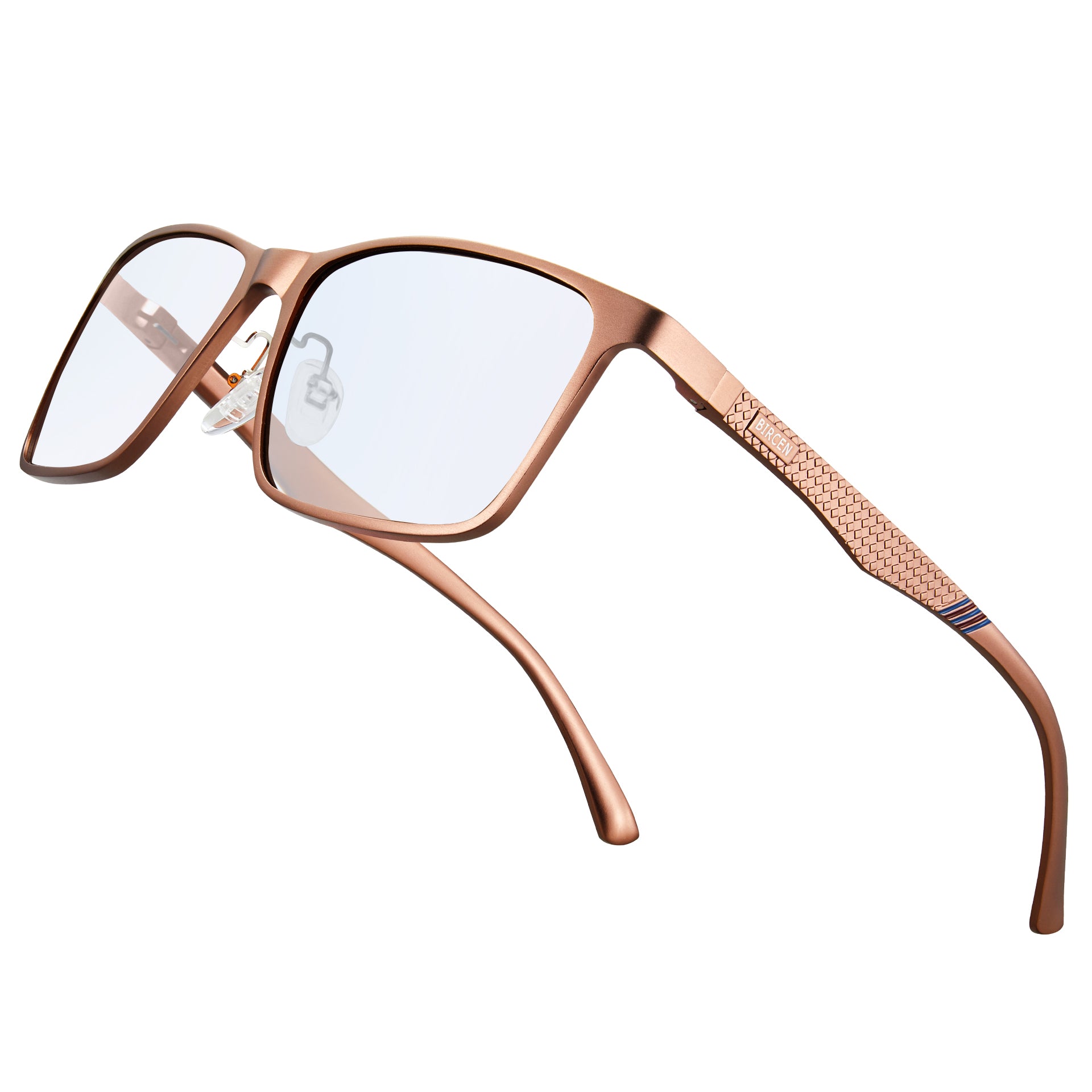 BIRCEN Mens Blue Light Glasses: Lightweight Al-Mg Metal Bluelight Blocking Computer Glasses Anti Eyestrain for Office & Home