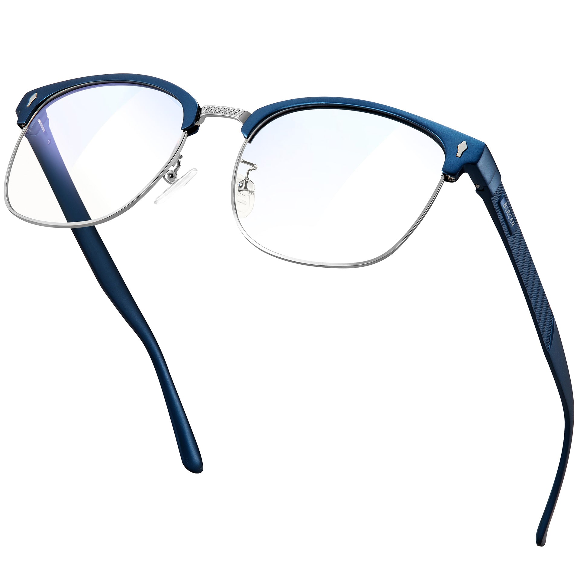 BIRCEN Blue Light Blocking Glasses: Al-Mg Metal Bluelight Computer Clear Glasses for Men Women Anti Eyestrain Office Home
