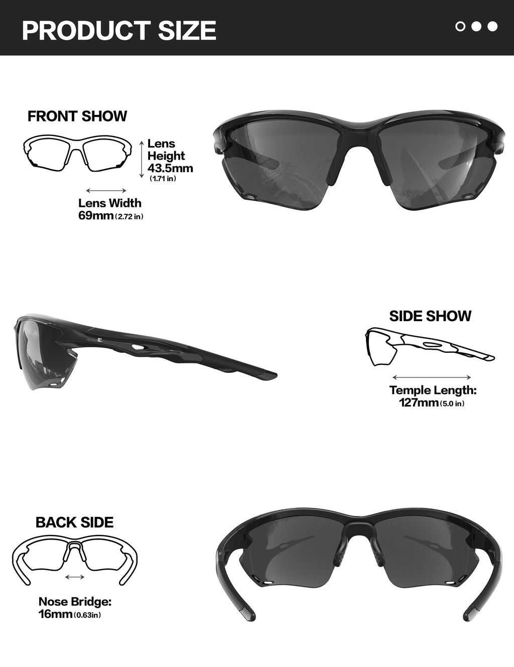 BIRCEN Sport Polarized Sunglasses for Men - Women: UV Protection Fishing Glasses for Driving Running Cycling BCY135