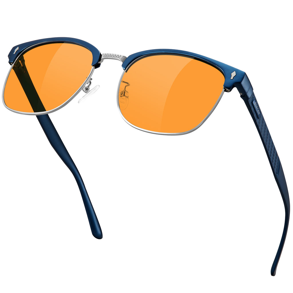 BIRCEN Blue Light Blocking Glasses: Al-Mg Metal Bluelight Computer Clear Glasses for Men Women Anti Eyestrain Office Home