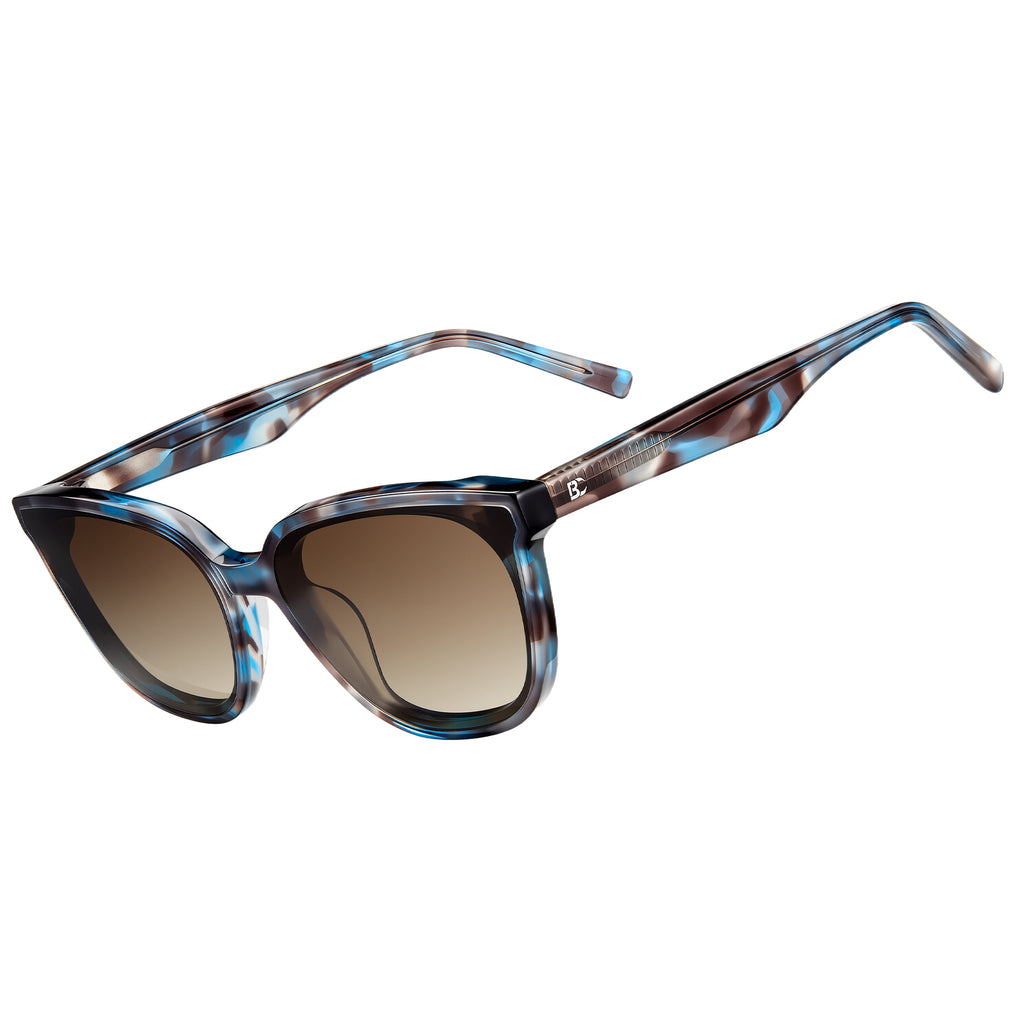 BIRCEN Polarized Cat-Eye Sunglasses for Women: Trendy Acetate Sun Glasses Nylon Lens UV Protection for Travel Driving