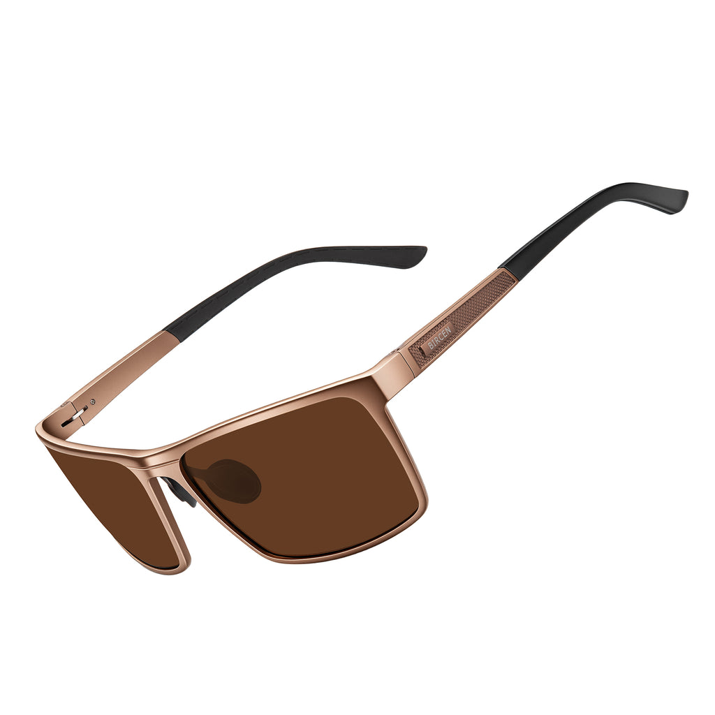 BIRCEN Mens Polarized Sunglasses for Driving: UV Protection Anti Glare Sun Glasses Lightweight Metal Shade for Travel Fishing