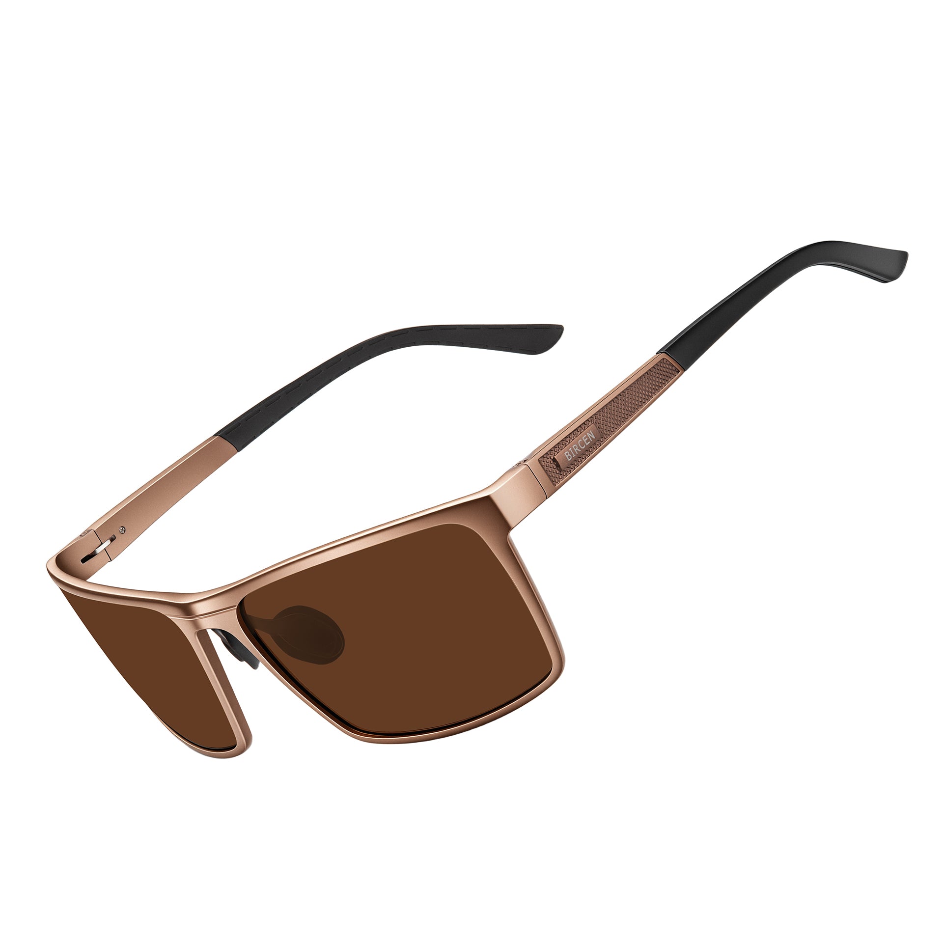 BIRCEN Mens Polarized Sunglasses for Driving: UV Protection Anti Glare Sun Glasses Lightweight Metal Shade for Travel Fishing