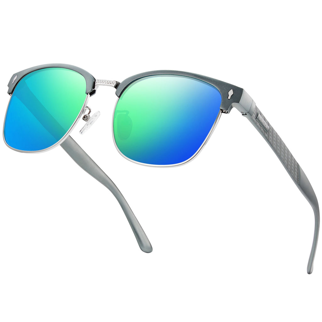 BIRCEN Polarized Sunglasses for Men UV - Protection Classic Shades for Driving Sports Fishing with Al-Mg Metal Frame
