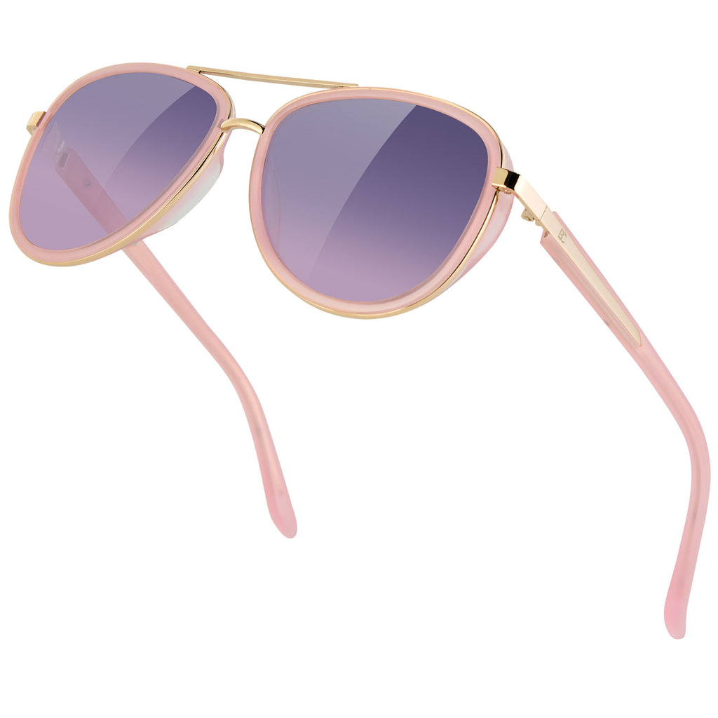 BIRCEN Polarized Sunglasses for Women UV - Protection Womens Retro Mirrored Shades with Acetate Frame BC2001
