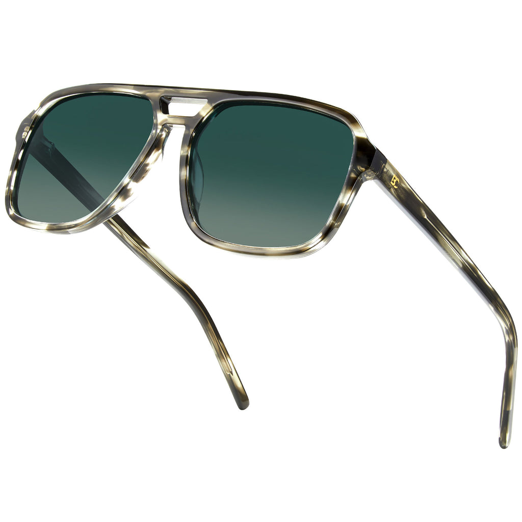 BIRCEN Women Polarized Acetate Sunglasses: Fashion Square Aviator Shades BC2007