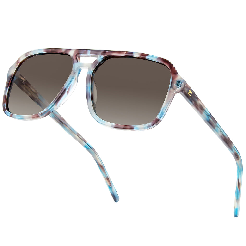 BIRCEN Women Polarized Acetate Sunglasses: Fashion Square Aviator Shades BC2007