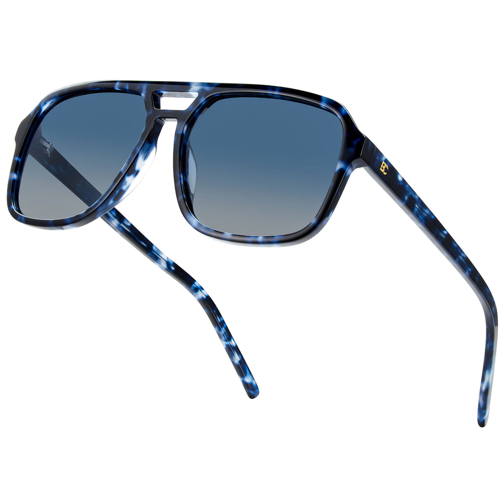BIRCEN Women Polarized Acetate Sunglasses: Fashion Square Aviator Shades BC2007