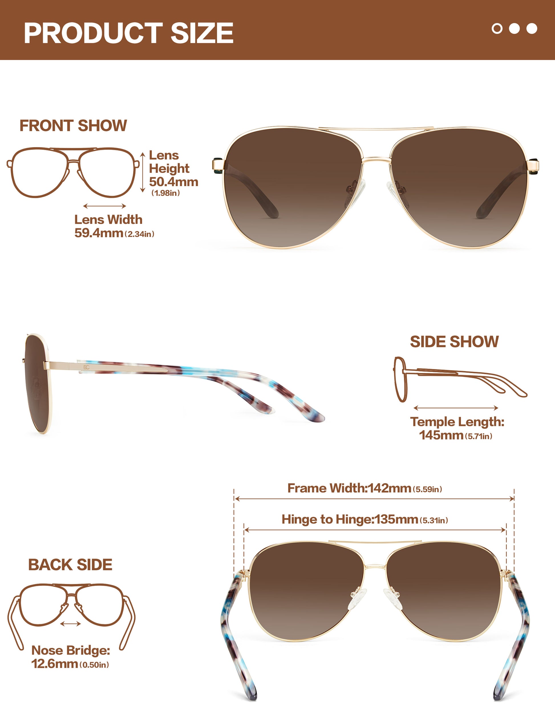 BIRCEN Polarized Aviator Sunglasses for Women : UV Protection Acetate Square Sunglass With Retro Classic Style