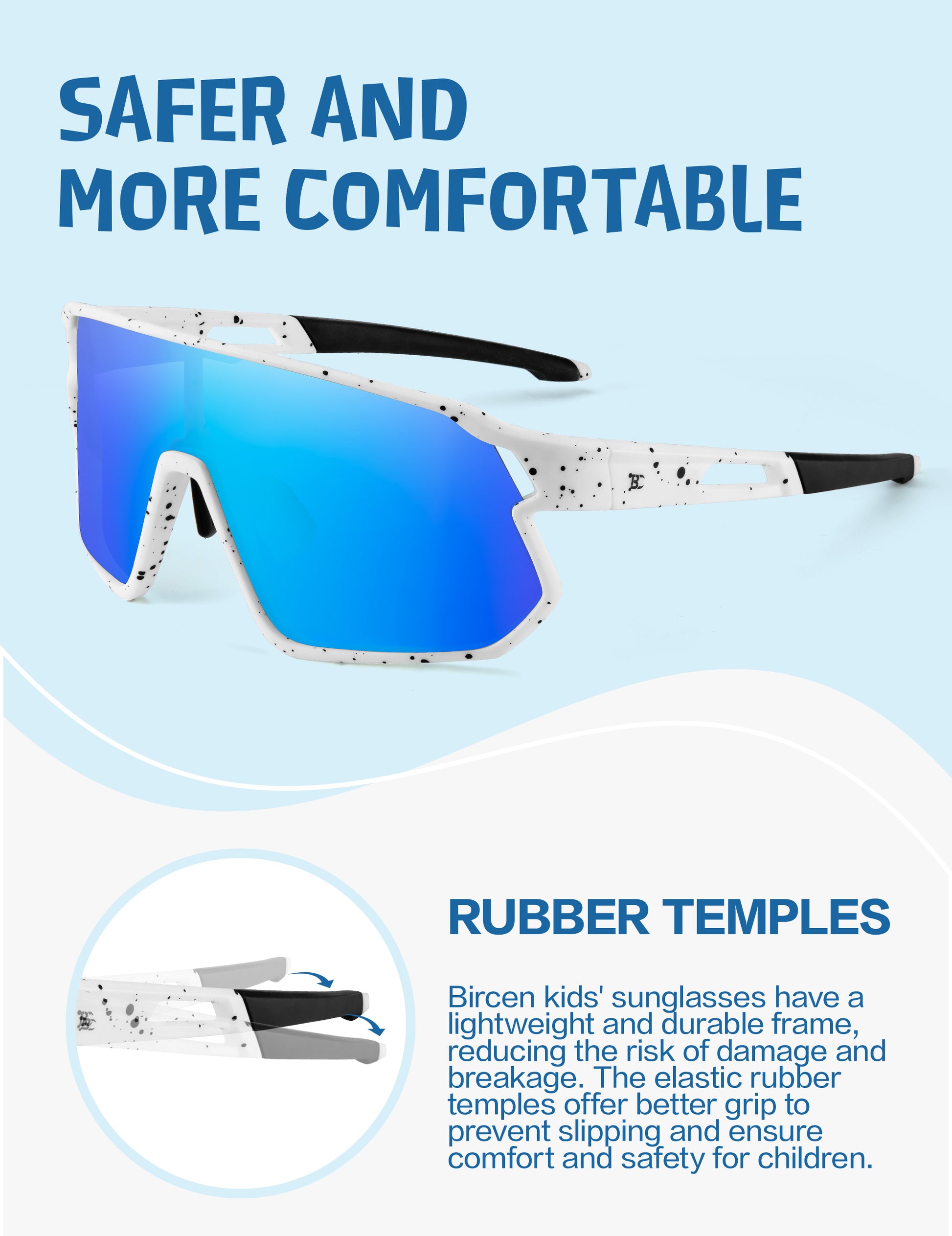 BIRCEN Kids baseball Sunglasses for Youth BC2118