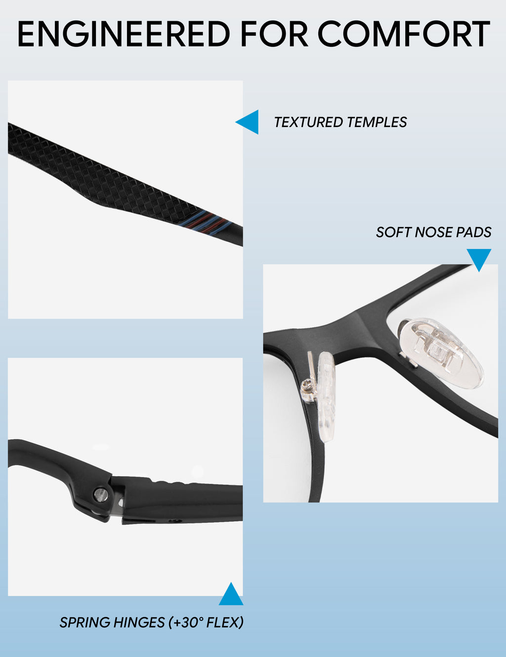 BIRCEN Mens Blue Light Glasses: Lightweight Al-Mg Metal Bluelight Blocking Computer Glasses Anti Eyestrain for Office & Home BC2684L