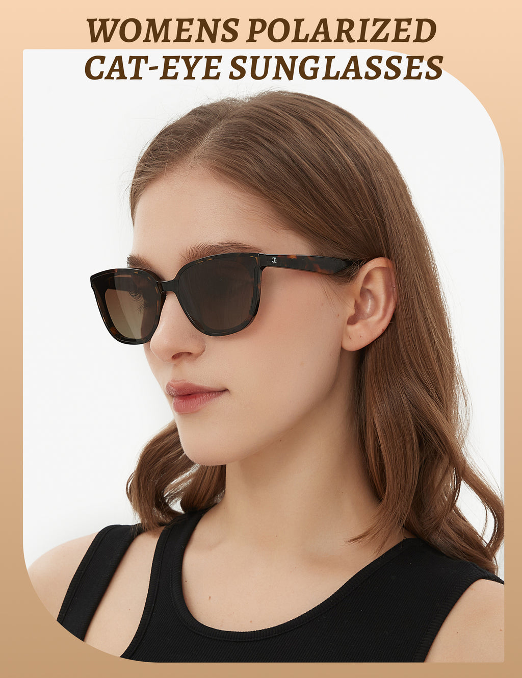 BIRCEN Polarized Cat-Eye Sunglasses for Women: Trendy Acetate Sun Glasses Nylon Lens UV Protection for Travel Driving BC2855