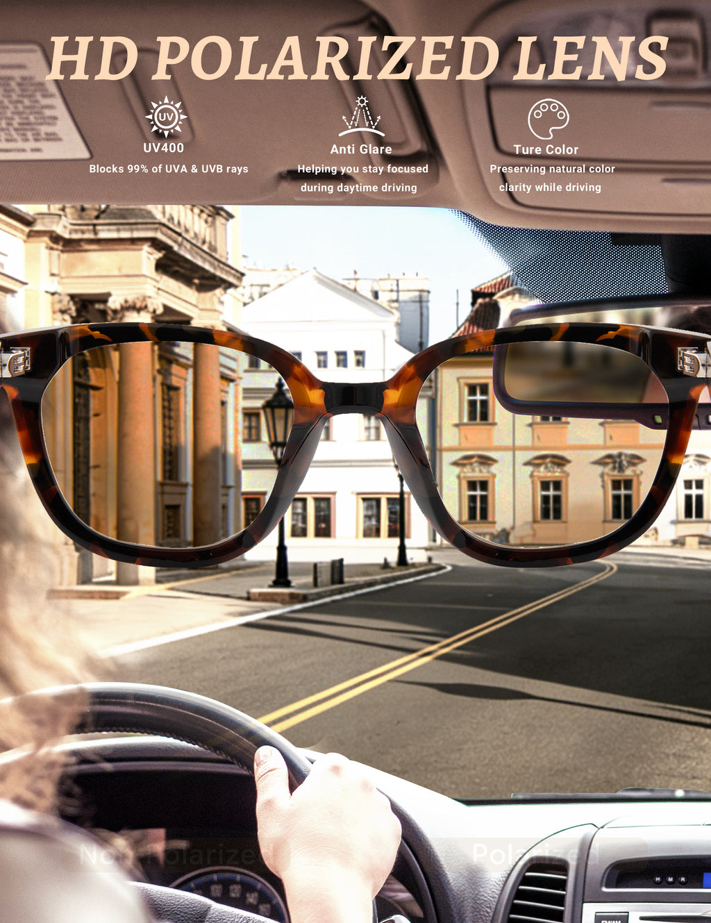 BIRCEN Polarized Cat-Eye Sunglasses for Women: Trendy Acetate Sun Glasses Nylon Lens UV Protection for Travel Driving BC2855