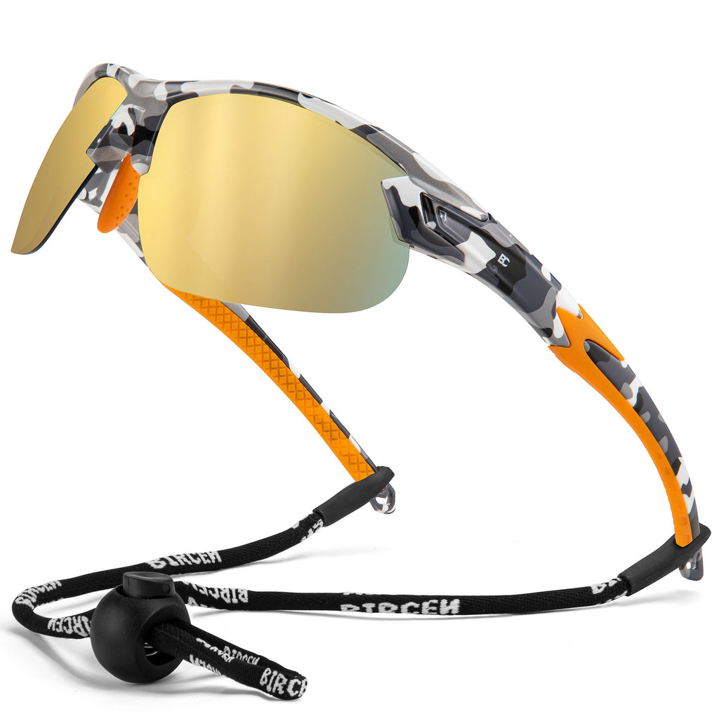 BIRCEN Polarized Sport Sunglasses for Men: UV Protection Fishing Shades for Golf Baseball Driving Motorcycle BC3065