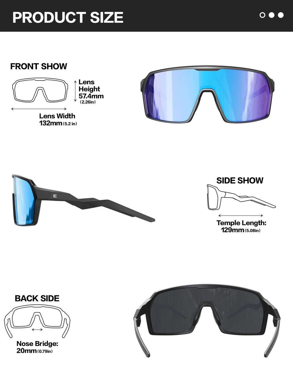 BIRCEN Sports Baseball Sunglasses for Men - Women Polarized UV Protection Cycling Glasses BC3097