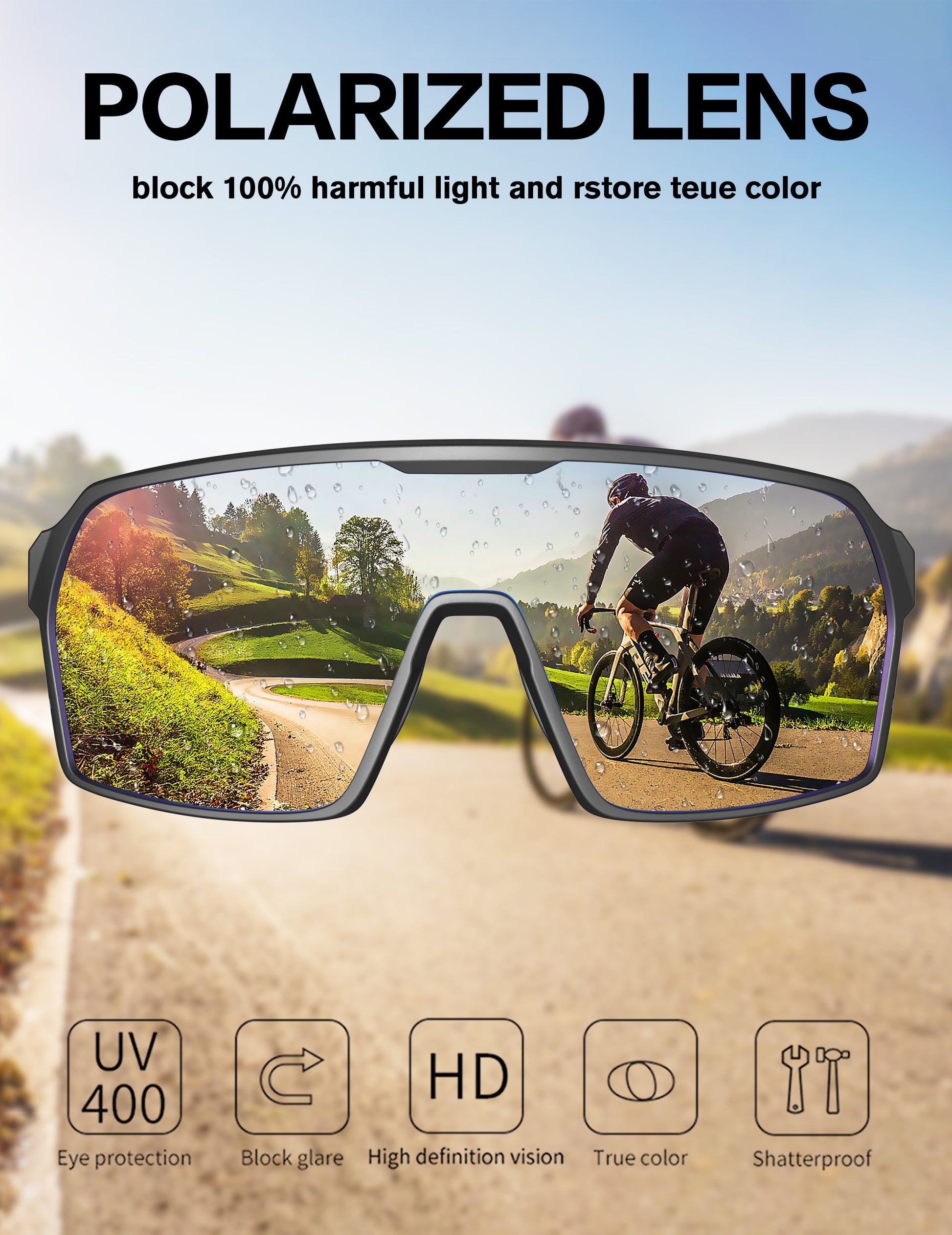 BIRCEN Sports Baseball Sunglasses for Men - Women Polarized UV Protection Cycling Glasses BC3097