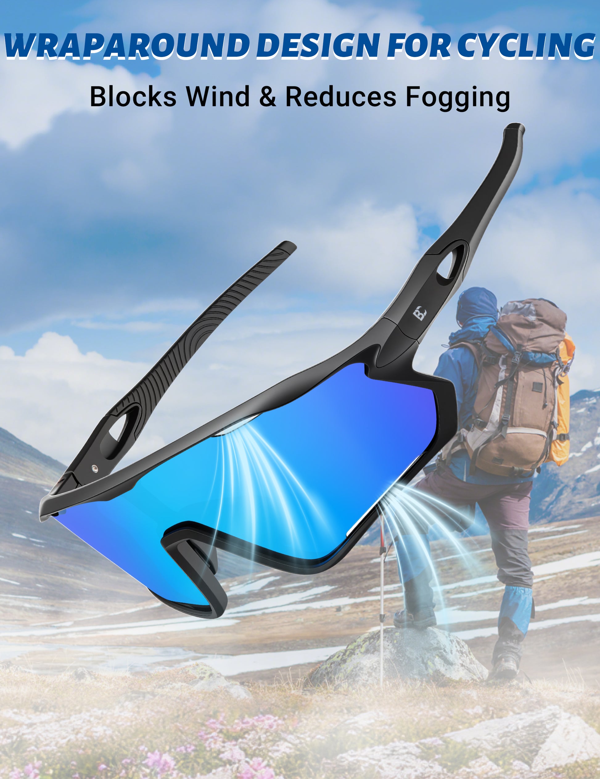 BIRCEN Polarized Baseball Running Sunglasses: TR90 Sports Cycling Glasses for Men Women UV400 Protection for Driving MTB BCY332