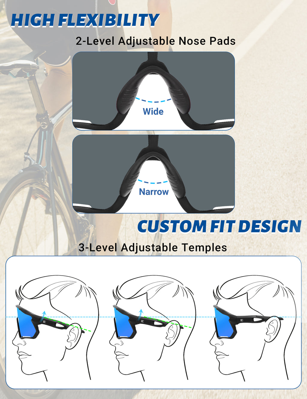 BIRCEN Polarized Baseball Running Sunglasses: TR90 Sports Cycling Glasses for Men Women UV400 Protection for Driving MTB BCY332