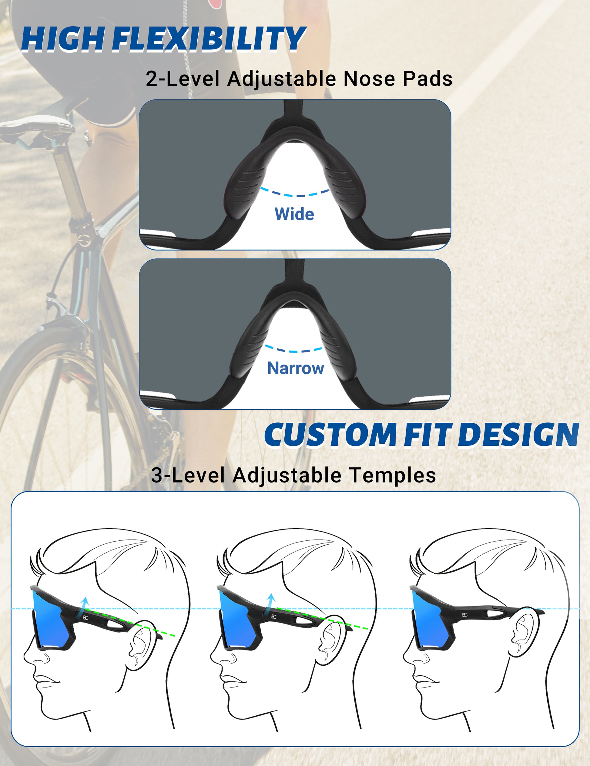 BIRCEN Polarized Baseball Running Sunglasses: TR90 Sports Cycling Glasses for Men Women UV400 Protection for Driving MTB BCY332