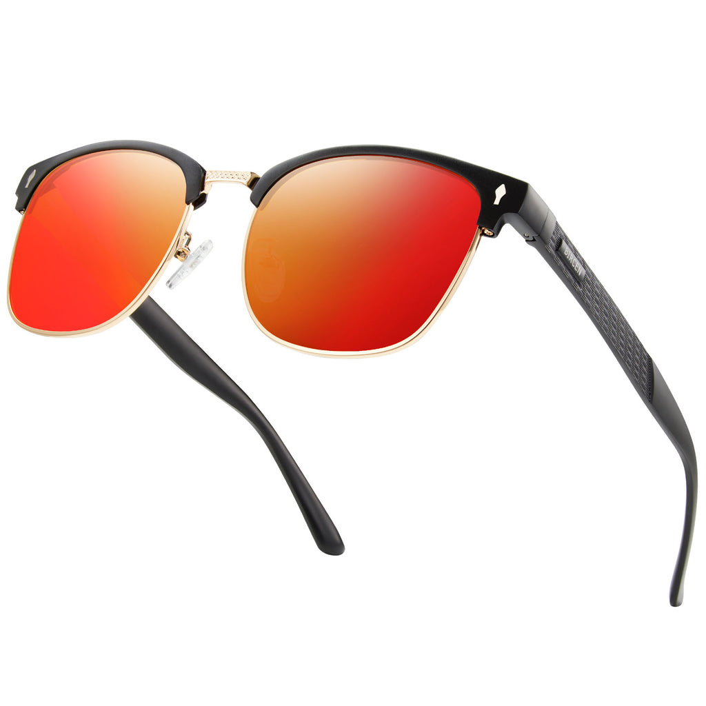 BIRCEN Polarized Sunglasses for Men UV - Protection Classic Shades for Driving Sports Fishing with Al-Mg Metal Frame