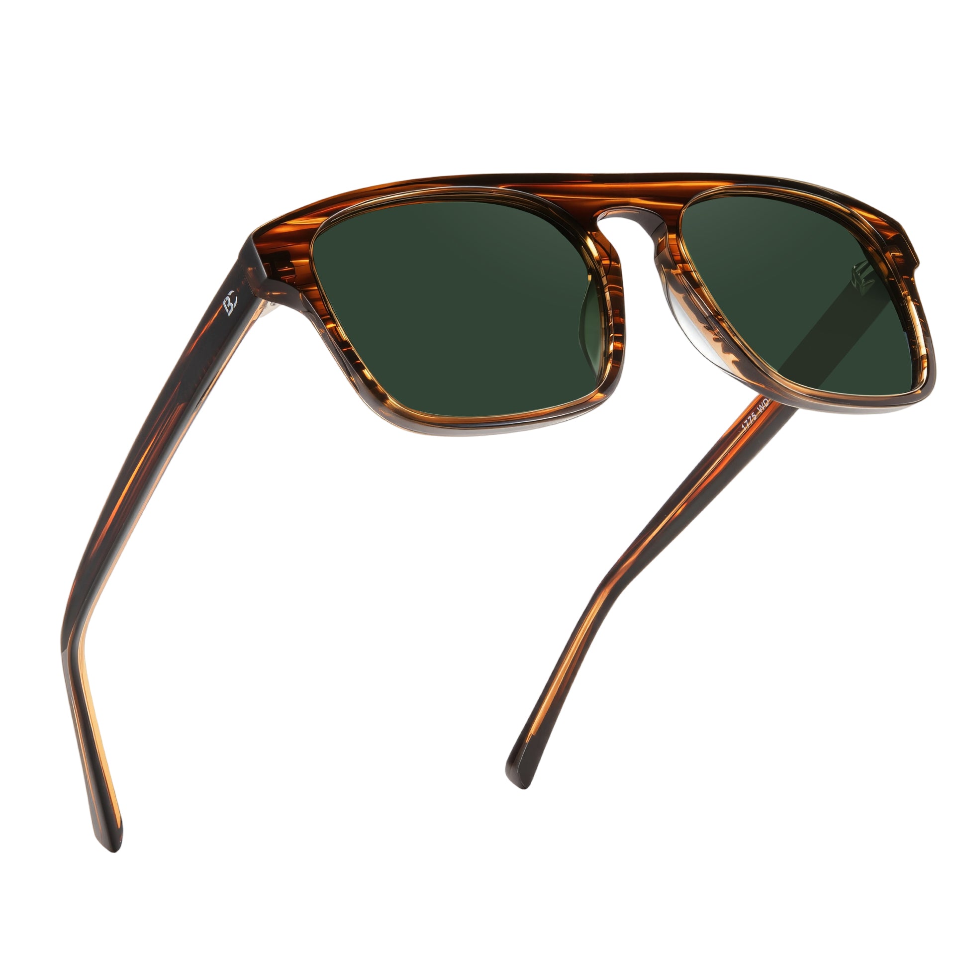 BIRCEN Mens Acetate Polarized Sunglasses: Retro Square Sun Glasses UV400 Protection Anti-Glare Shades for Driving Travel