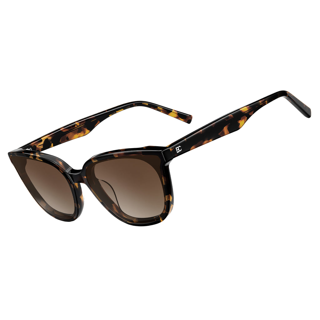 BIRCEN Polarized Cat-Eye Sunglasses for Women: Trendy Acetate Sun Glasses Nylon Lens UV Protection for Travel Driving