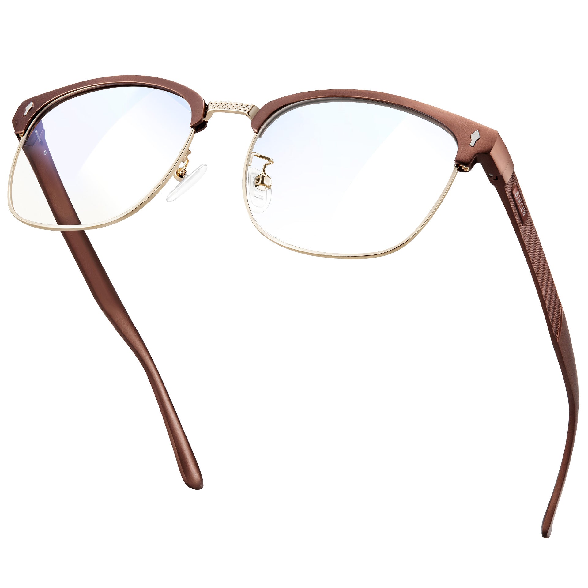 BIRCEN Blue Light Blocking Glasses: Al-Mg Metal Bluelight Computer Clear Glasses for Men Women Anti Eyestrain Office Home