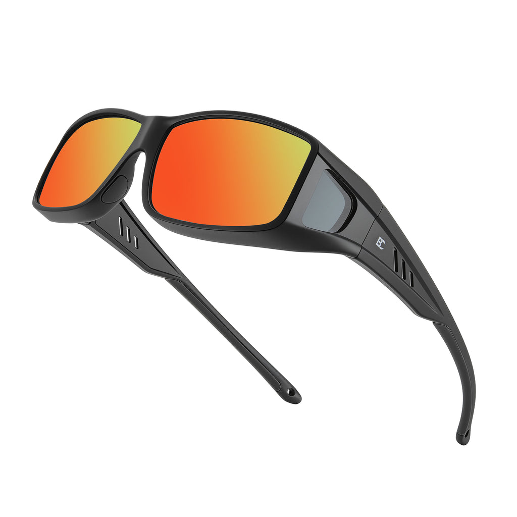 BIRCEN Polarized Fit Over Sunglasses: UV Protection Wrap Around TR90 Sunglasses Over Glasses for Men Women Driving Fishing