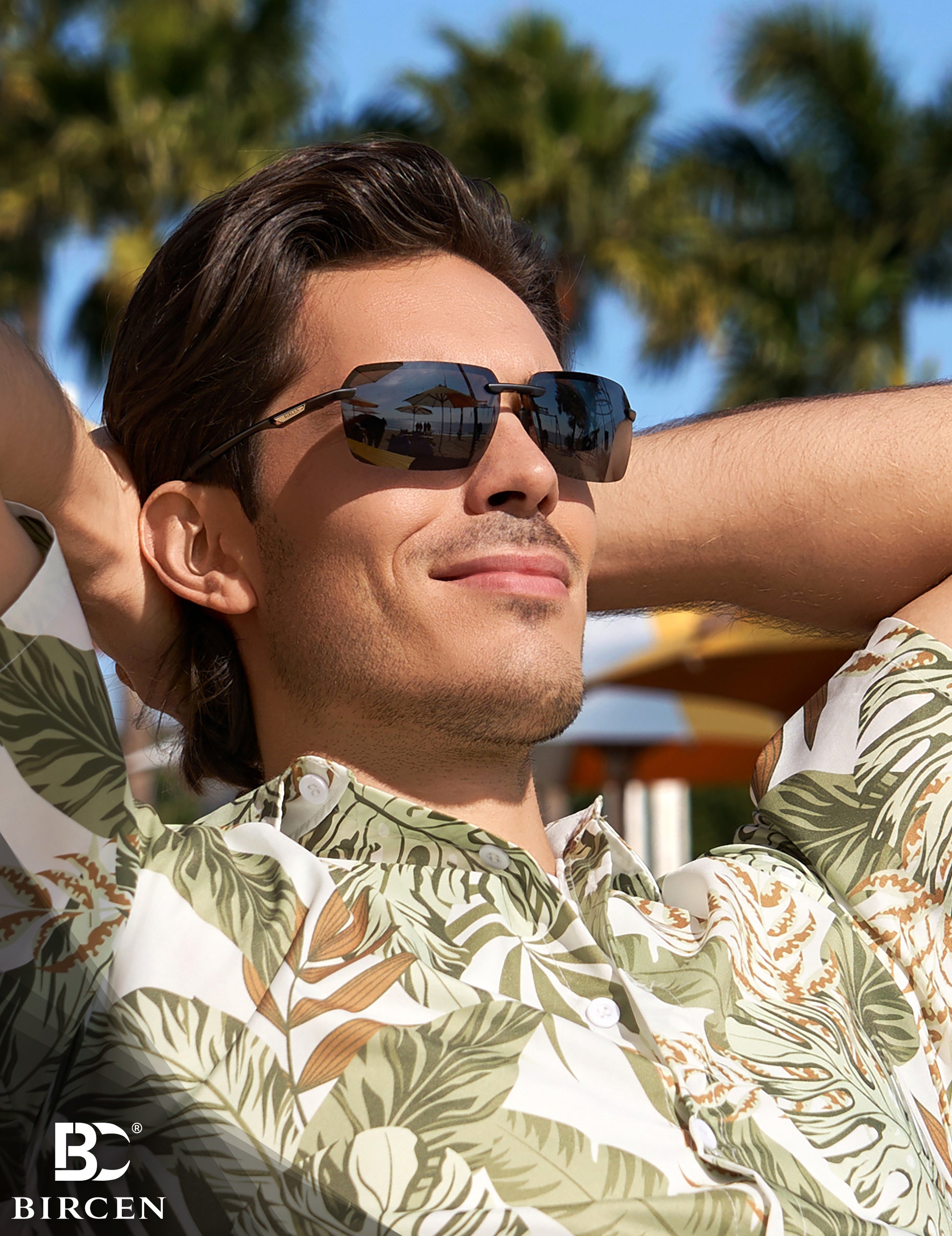 BIRCEN Polarized Sunglasses for Men - UV Protection Sports Sun Glasses Classic Black Shades BC8805