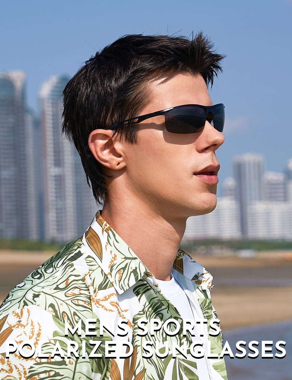 BIRCEN Polarized Anti-Glare Sunglasses for Men: Lightweight Metal Wrap around Sun Glasses UV Protection for Driving Fishing BC8808
