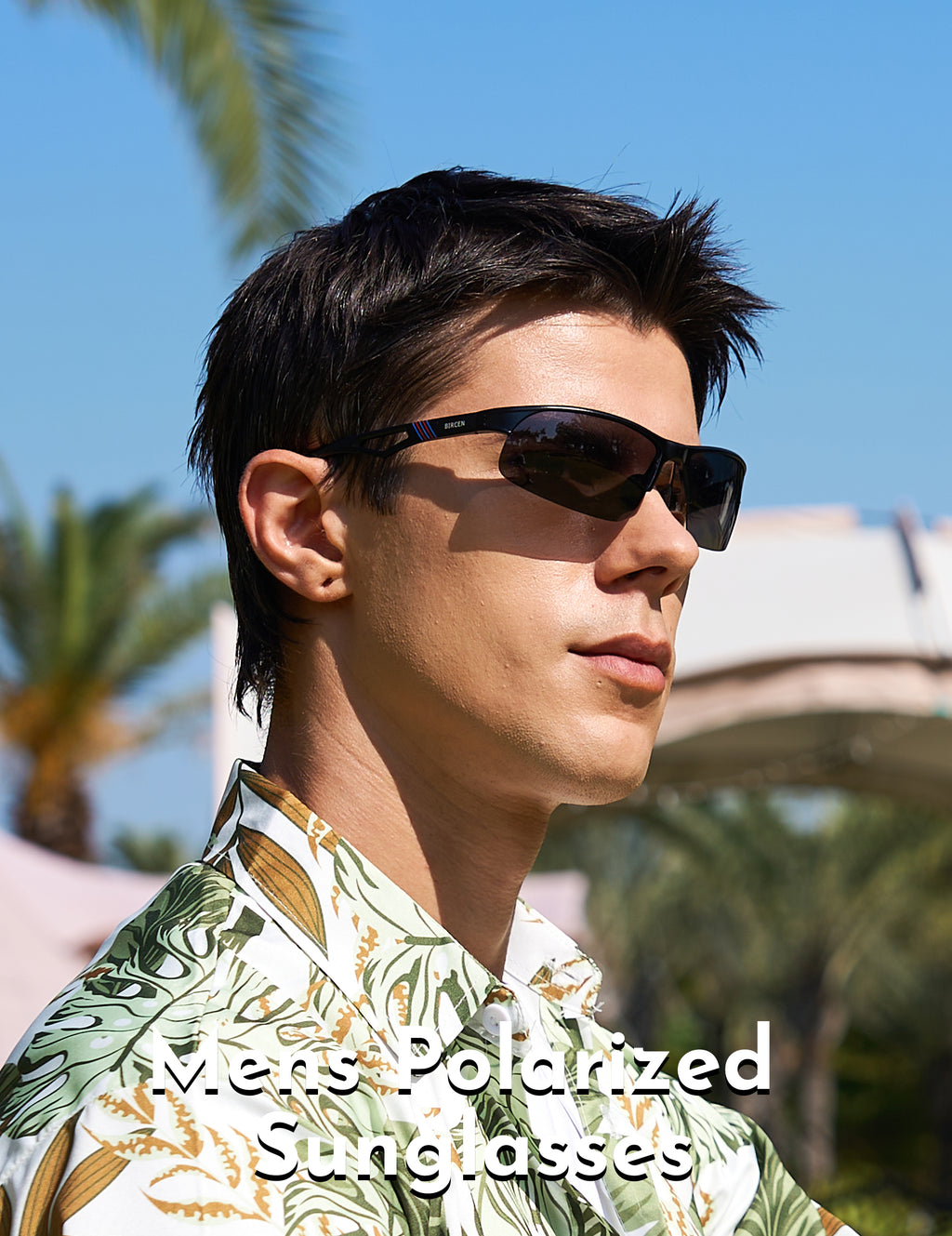 BIRCEN Polarized Sunglasses for Men UV-Protection: Lightweight Wrap-around Metal Sun glasses Anti Glare for Fishing Driving BC8810