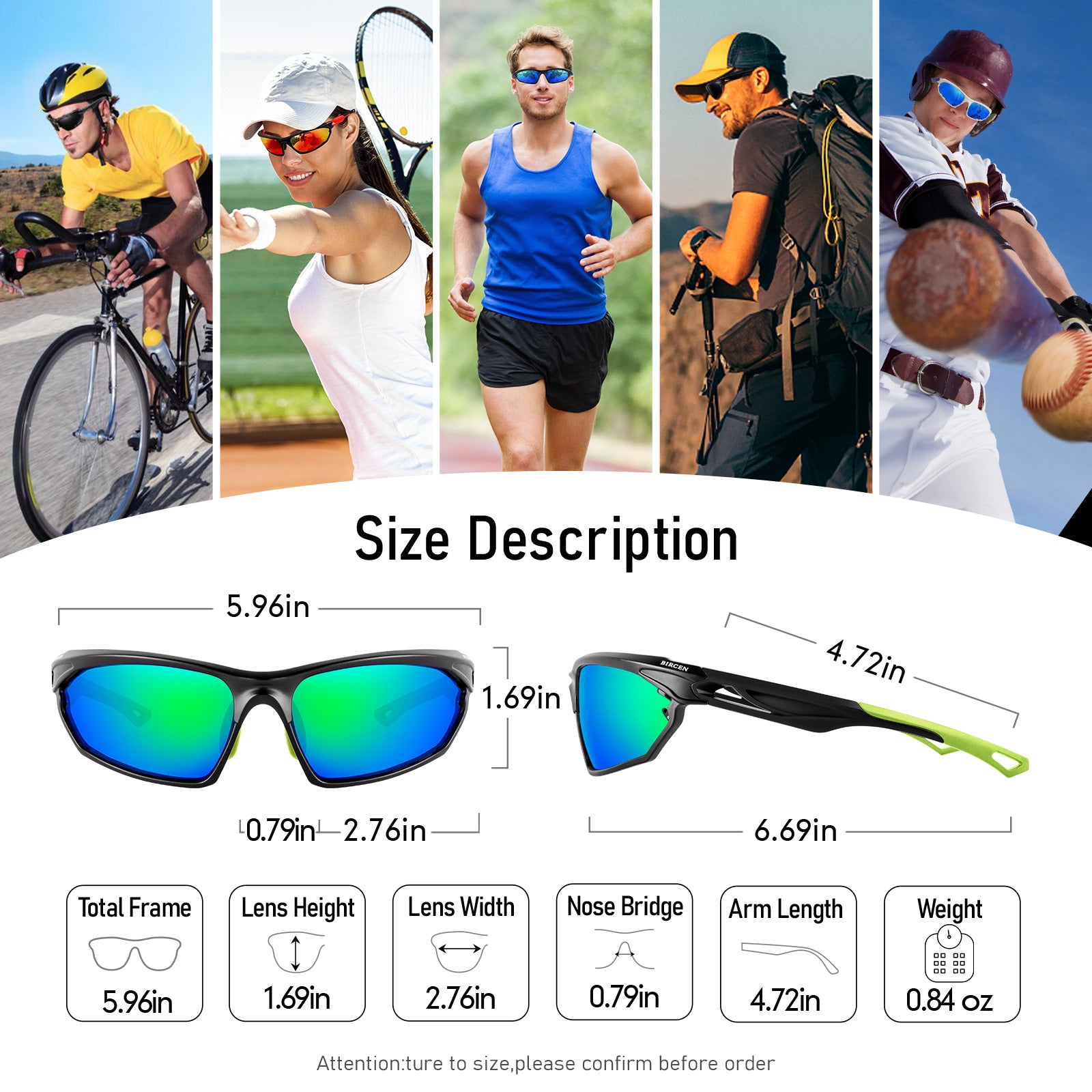 BIRCEN Polarized Sport Sunglasses BC2111