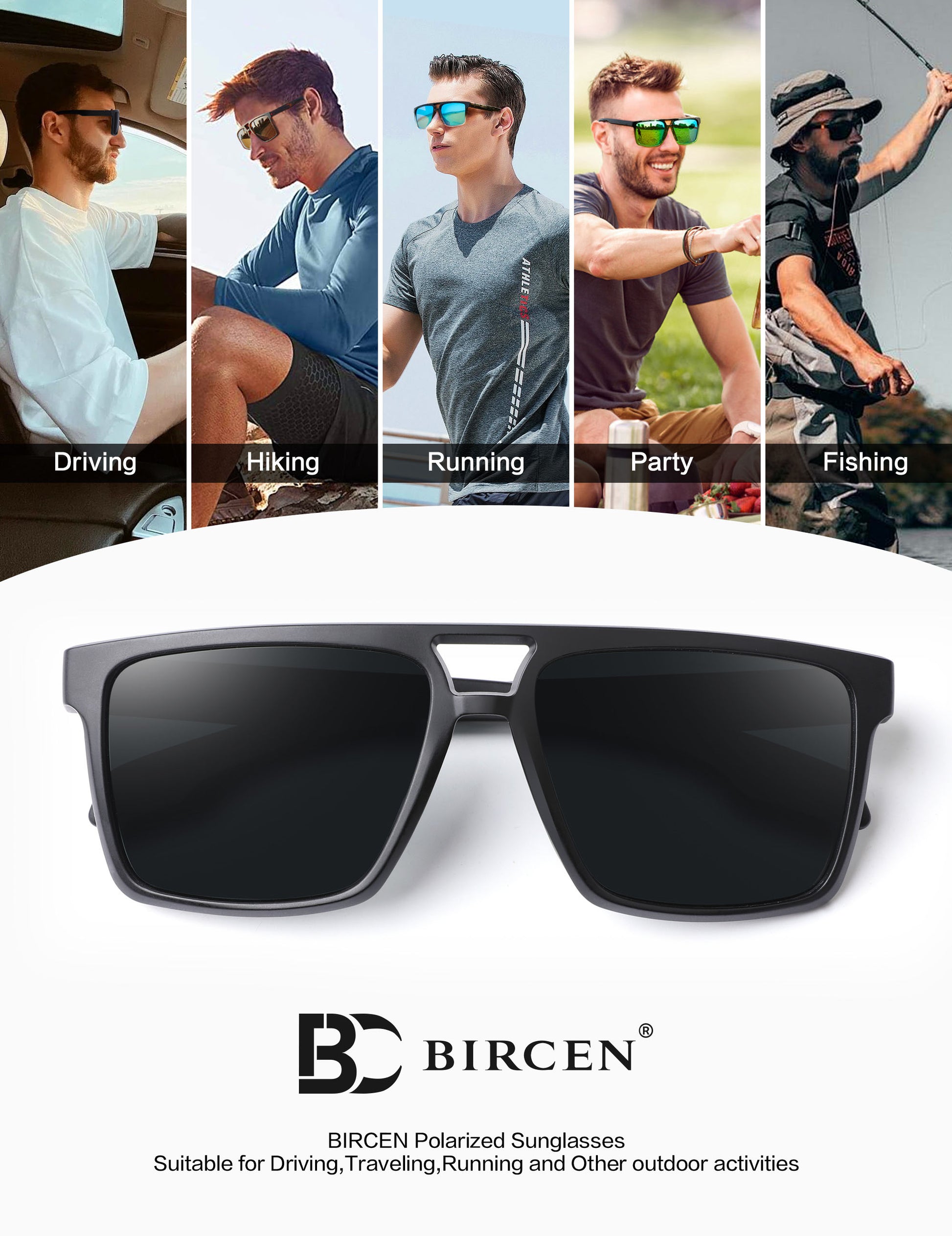 BIRCEN Polarized Sunglasses for Men BC2008