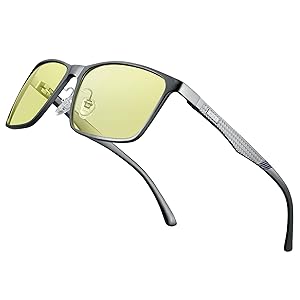 BIRCEN Mens Blue Light Glasses: Lightweight Al-Mg Metal Bluelight Blocking Computer Glasses Anti Eyestrain for Office & Home BC2684L