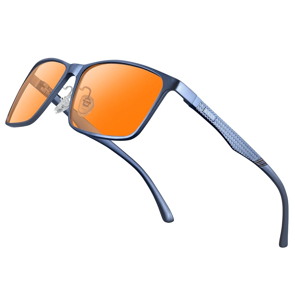 BIRCEN Mens Blue Light Glasses: Lightweight Al-Mg Metal Bluelight Blocking Computer Glasses Anti Eyestrain for Office & Home BC2684L