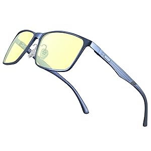 BIRCEN Mens Blue Light Glasses: Lightweight Al-Mg Metal Bluelight Blocking Computer Glasses Anti Eyestrain for Office & Home BC2684L