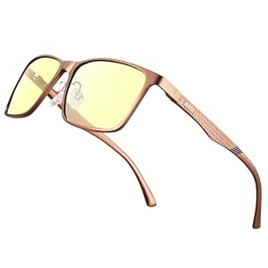 BIRCEN Mens Blue Light Glasses: Lightweight Al-Mg Metal Bluelight Blocking Computer Glasses Anti Eyestrain for Office & Home BC2684L
