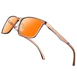 BIRCEN Mens Blue Light Glasses: Lightweight Al-Mg Metal Bluelight Blocking Computer Glasses Anti Eyestrain for Office & Home BC2684L