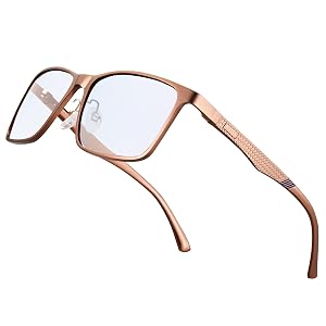 BIRCEN Mens Blue Light Glasses: Lightweight Al-Mg Metal Bluelight Blocking Computer Glasses Anti Eyestrain for Office & Home BC2684L